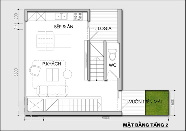 KTS tư vấn xây nhà tầng trên mảnh đất méo và đuôi chuột - Ảnh 3.