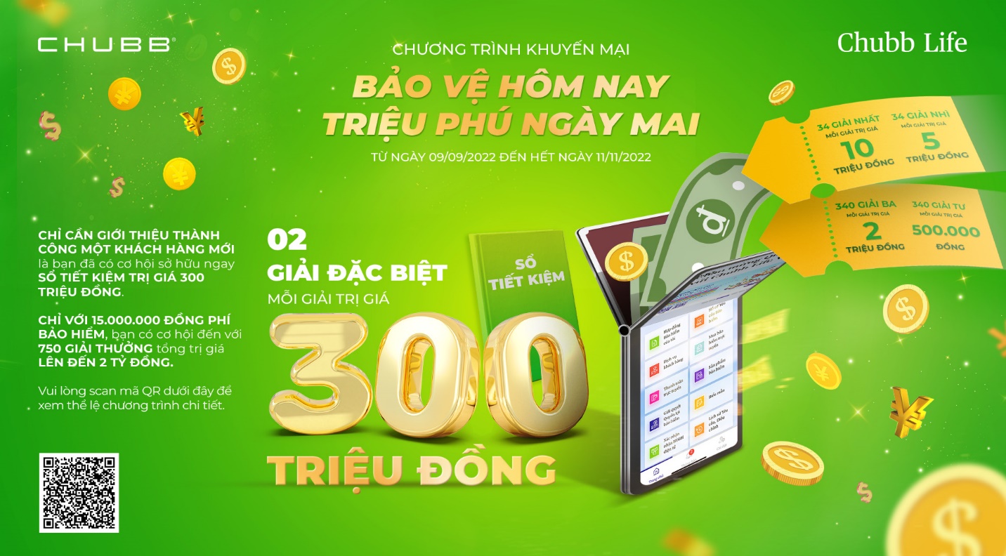 Tham gia bảo hiểm nhân thọ cùng Chubb Life Việt Nam, cơ hội sở hữu sổ tiết kiệm 300 triệu đồng - Ảnh 1.