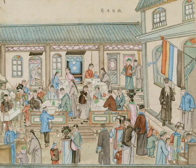 Bộ tranh cổ Trung Quốc khắc họa tập tục “vui chơi giải trí” của dân thành thị Bắc Kinh vào 100 năm trước - Ảnh 2.