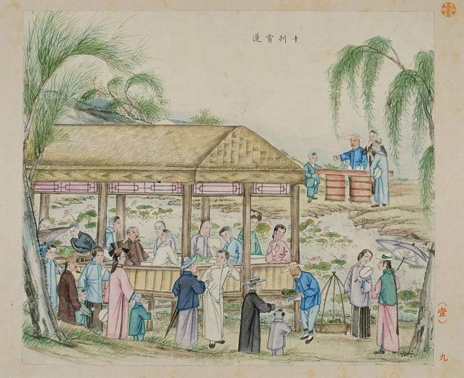 Bộ tranh cổ Trung Quốc khắc họa tập tục “vui chơi giải trí” của dân thành thị Bắc Kinh vào 100 năm trước - Ảnh 8.