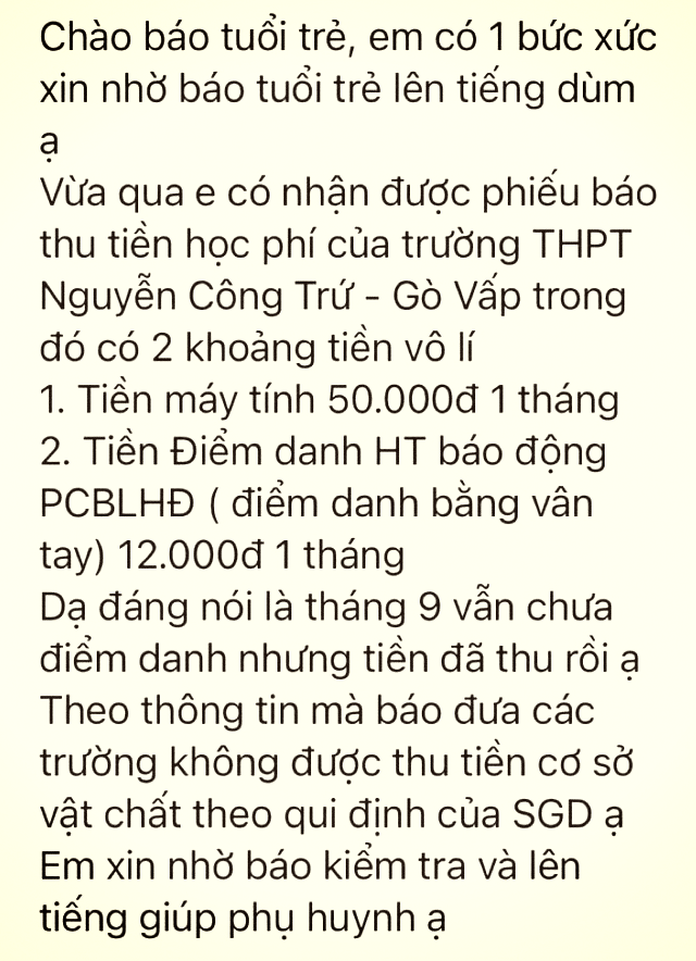 Những khoản thu gây choáng đầu năm học: Tiền điểm danh, xây... trạm biến áp - Ảnh 3.