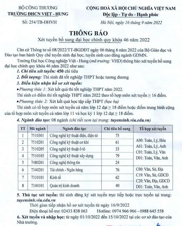 Danh sách các trường đại học thông báo xét tuyển bổ sung năm 2022 đầy đủ nhất - Ảnh 3. Danh sách các trường đại học thông báo xét tuyển bổ sung năm 2022 đầy đủ nhất - Ảnh 3.