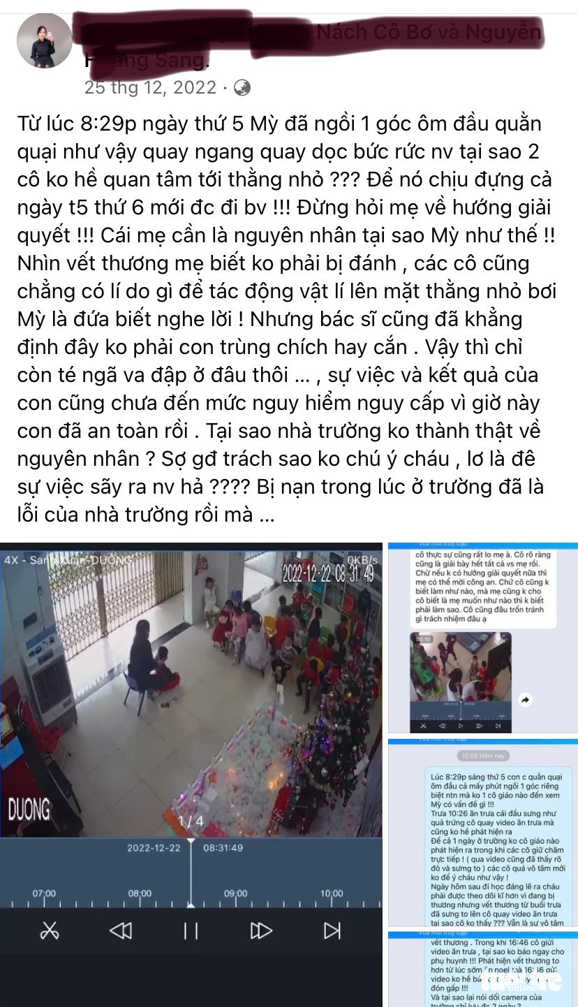 Đà Nẵng xác minh việc phụ huynh phản ánh trẻ bị bạo hành ở trường - Ảnh 2. Đà Nẵng xác minh việc phụ huynh phản ánh trẻ bị bạo hành ở trường - Ảnh 2.