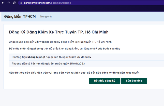 Thí điểm website đăng ký đăng kiểm xe trực tuyến tại TPHCM - Ảnh 1.