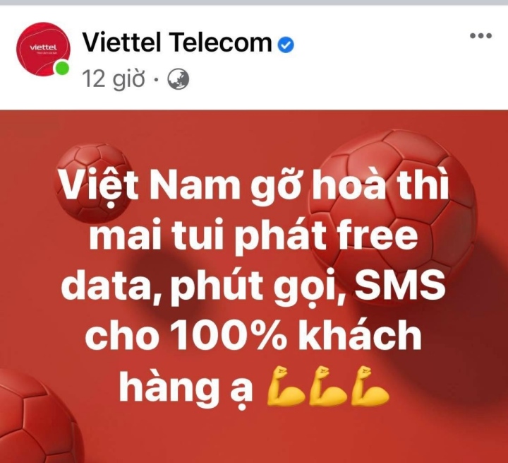 Tuyển Việt Nam hòa Thái Lan, Viettel có miễn phí cuộc gọi, tin nhắn… như đã hứa? - Ảnh 1.