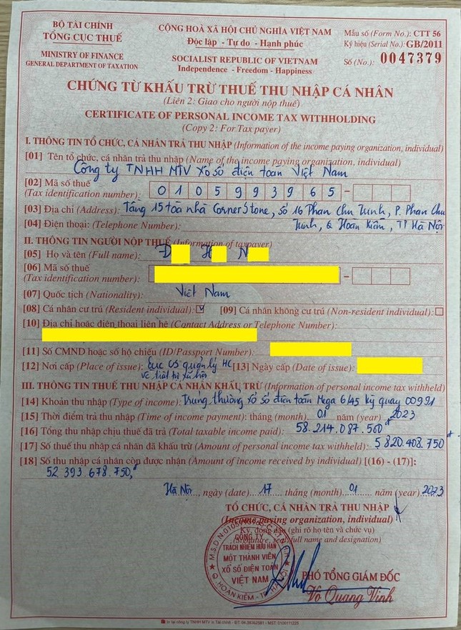 Một cán bộ hưu trí trúng Vietlott hơn 58 tỷ đồng - Ảnh 2. Một cán bộ hưu trí trúng Vietlott hơn 58 tỷ đồng - Ảnh 2.