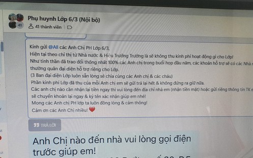 Sau lệnh cấm thu, nhiều trường học ở TPHCM vội vàng trả lại tiền &quot;quỹ lớp&quot;