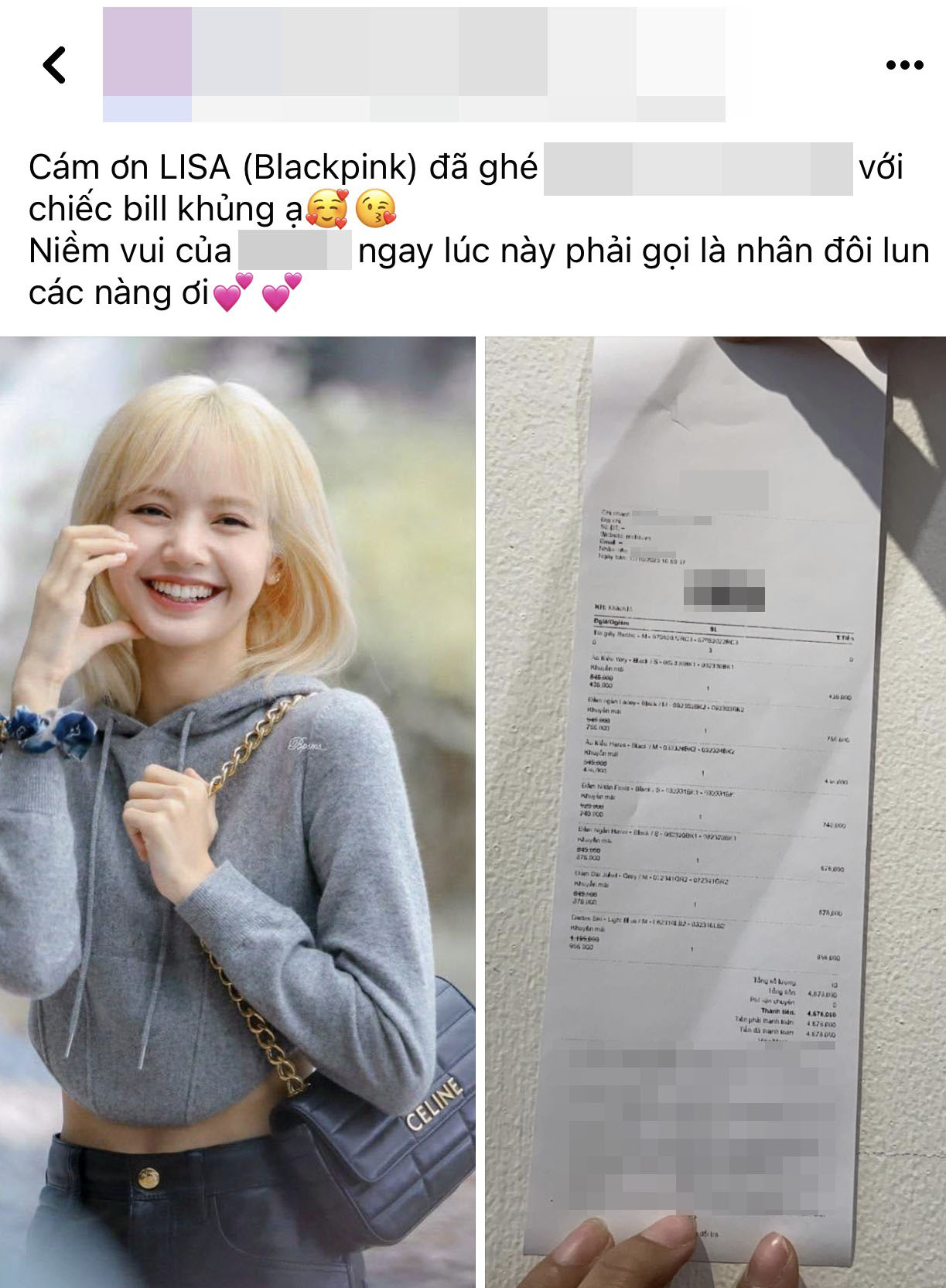 Khoe hóa đơn mua hàng của Lisa (BLACKPINK), cửa hàng thời trang nhận bão chỉ trích từ dân mạng - Ảnh 2.