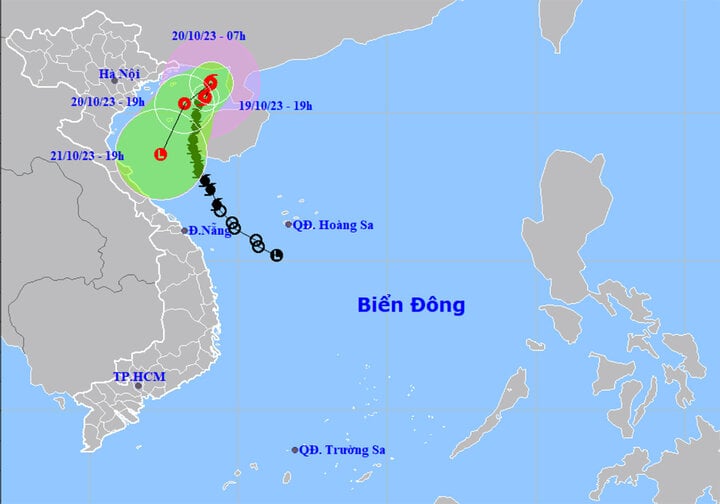 Bão số 5 mạnh thêm trên vịnh Bắc Bộ, biển động rất mạnh - Ảnh 1.