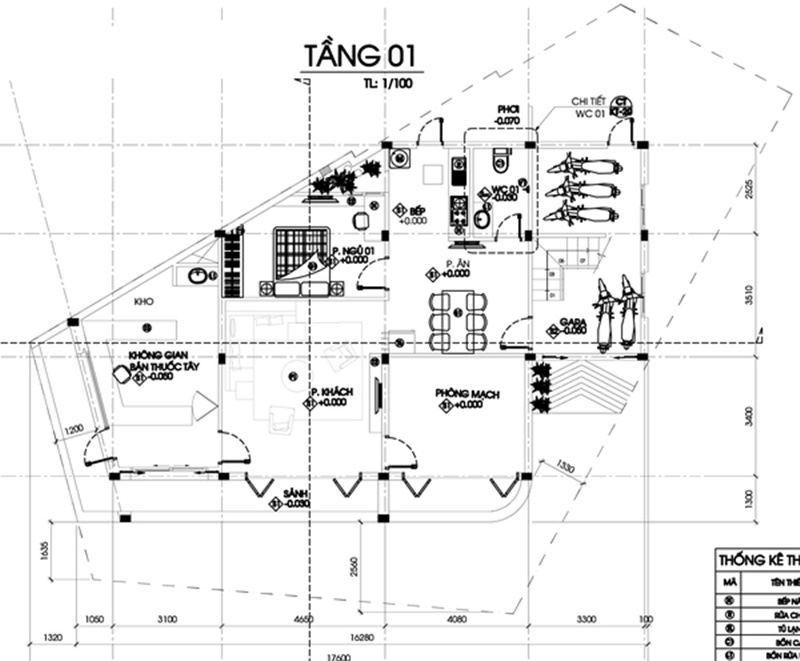 Tư vấn thiết kế và bố trí nội thất nhà 2 tầng trên mảnh đất có 3 mặt tiền nhưng bị méo - Ảnh 1.