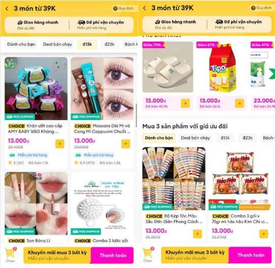 Đặt mua đồ giá 3 món chỉ từ 39K trên Choice của Lazada, hội chị em bất ngờ vì quá ổn áp - Ảnh 1. Đặt mua đồ giá 3 món chỉ từ 39K trên Choice của Lazada, hội chị em bất ngờ vì quá ổn áp - Ảnh 1.