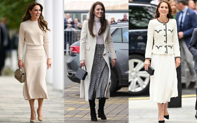 9 set chân váy dài cho thấy đẳng cấp biểu tượng thời trang của Vương phi Kate Middleton