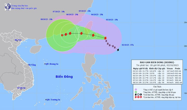 Bão Koinu sắp đổ bộ Biển Đông, cường độ rất mạnh - Ảnh 1.