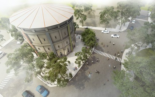 Hà Nội “biến” tháp nước Hàng Đậu thành không gian nghệ thuật bằng hình ảnh 3D