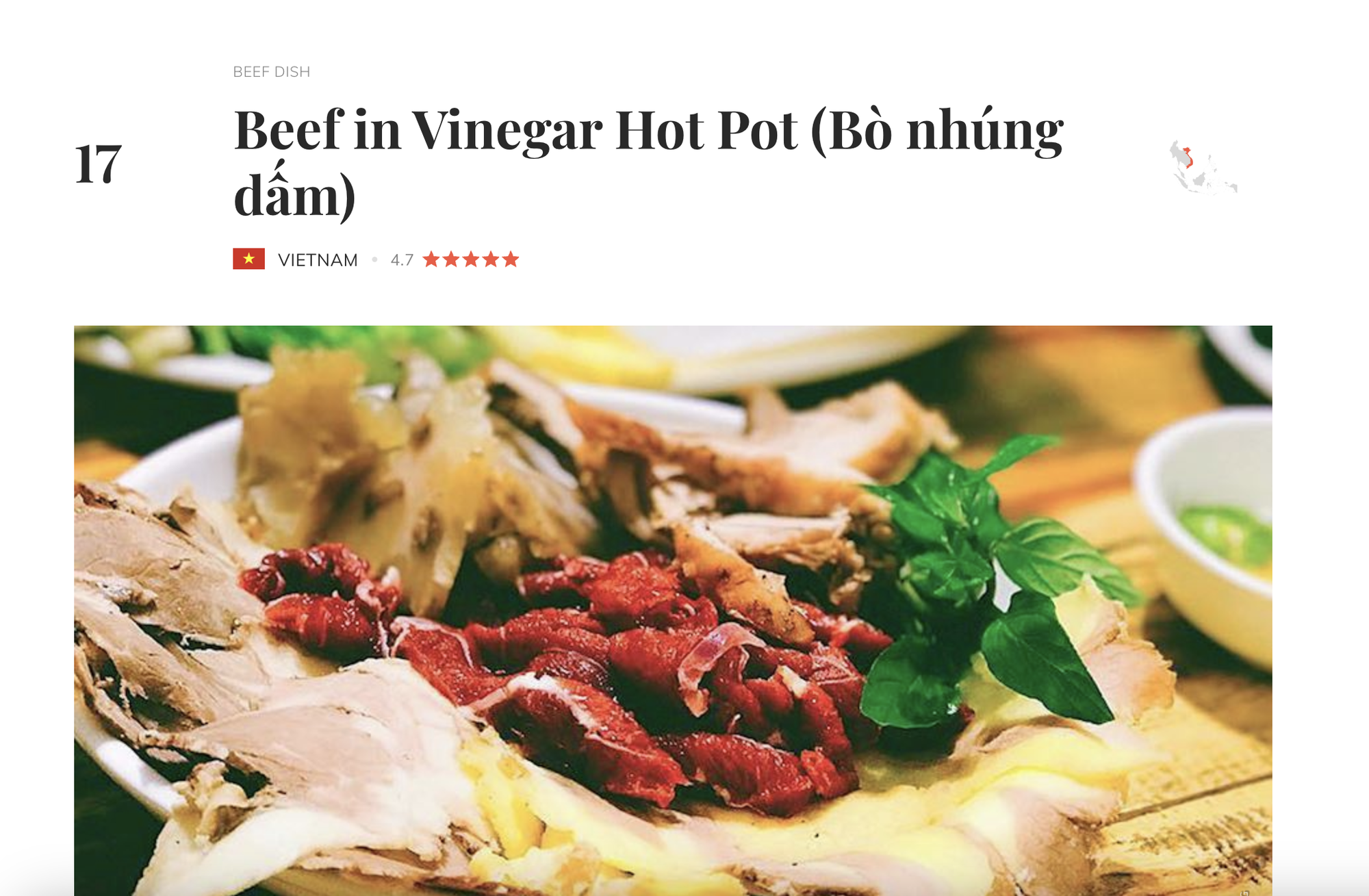 Bò kho và bò nhúng dấm của Việt Nam lọt top Những món ăn về thịt ngon nhất thế giới - Ảnh 2.