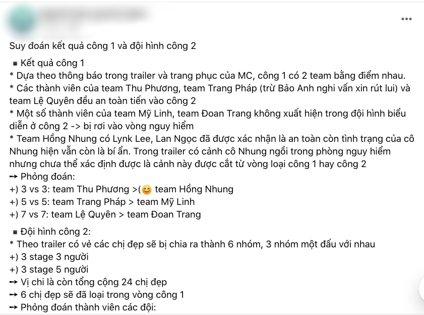 Rò rỉ kết quả công diễn 1: Đội Mỹ Linh - Hồng Nhung thua trắng, mẹ 4 con đình đám bị loại thẳng? - Ảnh 2. Rò rỉ kết quả công diễn 1: Đội Mỹ Linh - Hồng Nhung thua trắng, mẹ 4 con đình đám bị loại thẳng? - Ảnh 2.