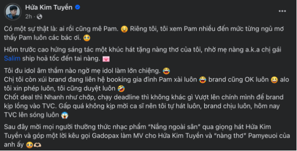 Chỉ có thể là Pam yêu ơi: Cộng đồng mạng kêu gọi GADOPAX làm MV cho nàng thơ 2 tuổi của Hứa Kim Tuyền - Ảnh 2.