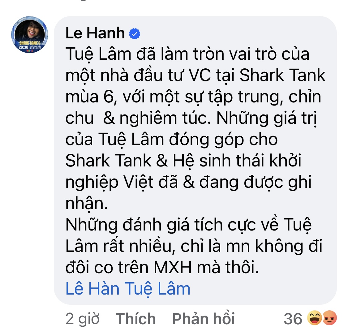 Sau &quot;tâm thư&quot; của Shark Tuệ Lâm, Giám đốc sản xuất Shark Tank lên tiếng, vợ cũ Shark Bình chia sẻ cực thấm! - Ảnh 2.