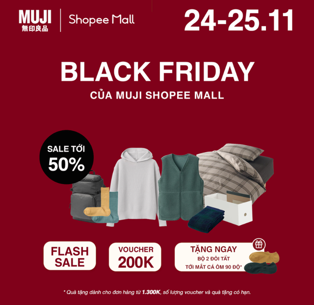 BLACK FRIDAY quá đã: MUJI giảm nửa giá, local brand sale đến 70%, FILA và Sulwhasoo mua 1 tặng 1 - Ảnh 1.