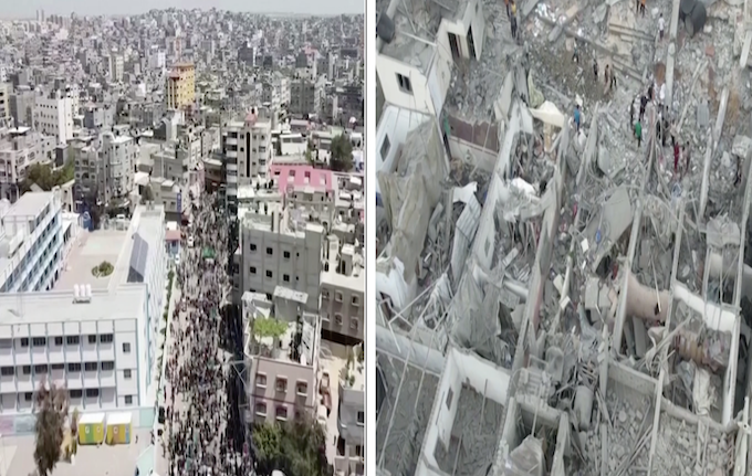 Hình ảnh tương phản chưa từng có ở Gaza trước và sau ngày nổ ra xung đột Israel - Hamas - Ảnh 1.