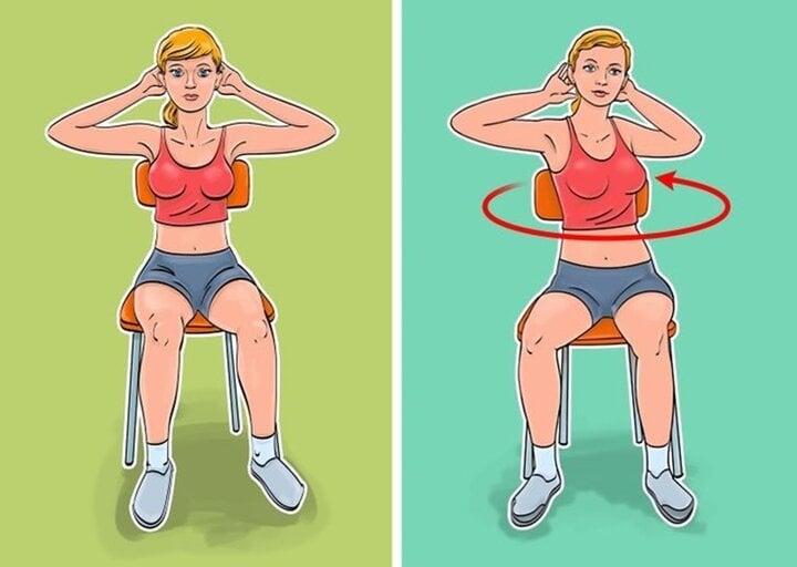 5 bài tập chỉ ngồi một chỗ vẫn 'quét sạch' mỡ bụng cho dân văn phòng - Ảnh 2. 5 bài tập chỉ ngồi một chỗ vẫn 'quét sạch' mỡ bụng cho dân văn phòng - Ảnh 2.