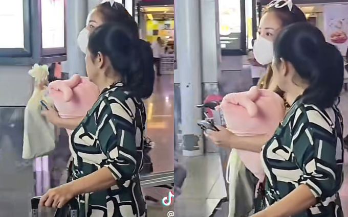 &quot;Team qua đường&quot; bắt gặp Puka và Gin Tuấn Kiệt ở sân bay, lộ chi tiết thể hiện quan hệ mẹ chồng - nàng dâu - Ảnh 1.