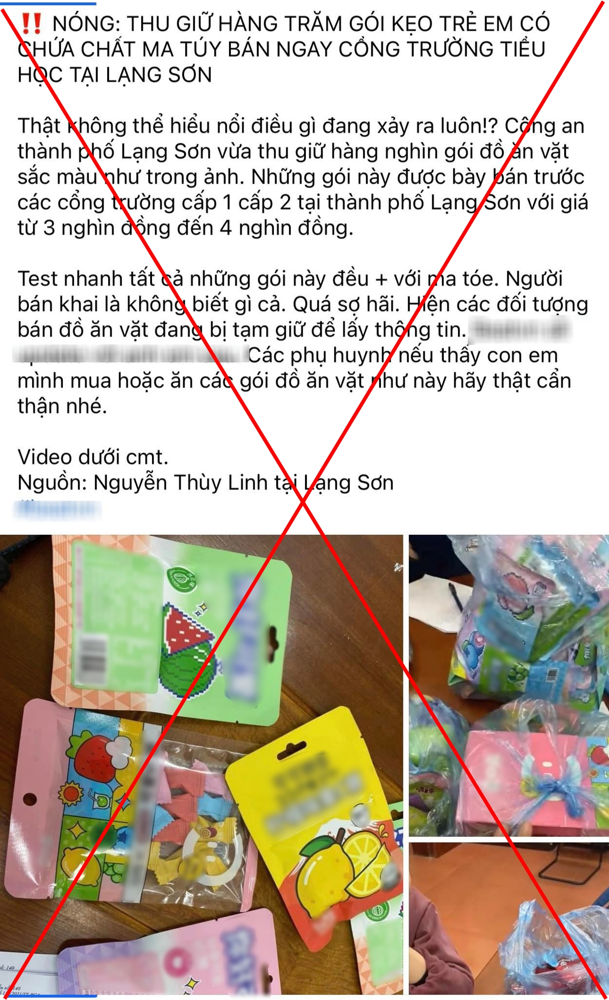 Sự thật thông tin kẹo chứa ma túy bán tại cổng trường học ở Lạng Sơn- Ảnh 1.
