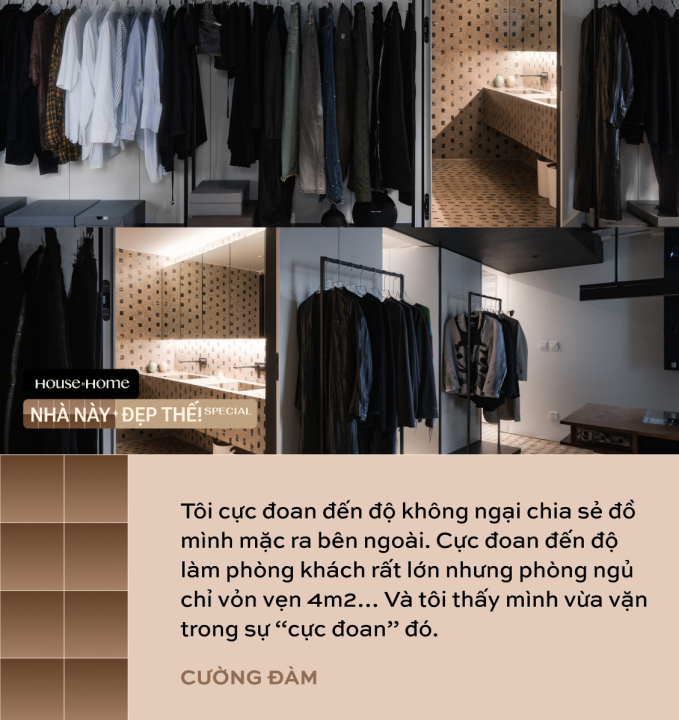NTK Cường Đàm biến căn hộ 110m2 thành store thời trang: Cực đoan đến mức dành 70% diện tích cho phòng khách, phòng ngủ chỉ vỏn vẹn 4m2 - Ảnh 7.