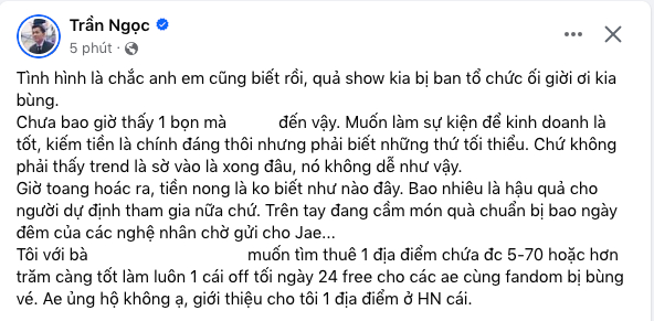 Fan Kpop sốc nặng vì show diễn tại Mỹ Đình bị hủy phút chót, MC VTV dùng từ khiếm nhã để chỉ trích BTC - Ảnh 4.