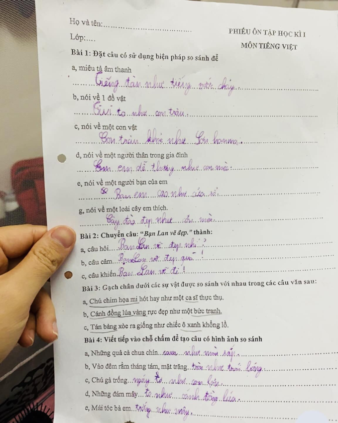 &quot;Sang chấn&quot; với bài tập tiếng Việt của học sinh lớp 3: Chú gà trống ngáy to như con lợn, nhưng đến đoạn tả cây đào mới cười ná thở - Ảnh 1.