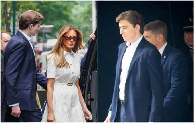 &quot;Hoàng tử Nhà Trắng&quot; Barron Trump hiếm hoi xuất hiện sau thời gian dài, chụp vội một bức cũng &quot;flex&quot; được chiều cao cùng thần thái ngút ngàn - Ảnh 2.