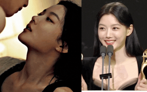 Khoảnh khắc hot nhất SBS Drama Awards 2023: Kim Yoo Jung đỏ mặt khi xem lại cảnh nóng với Song Kang