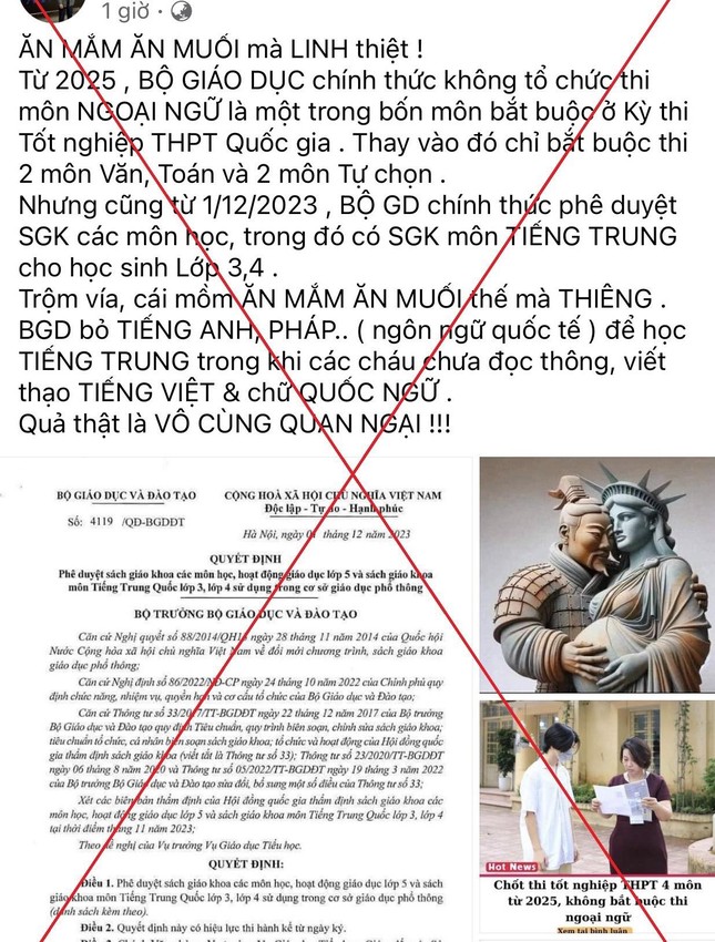 Bộ GD&ĐT: Đề nghị điều tra, xử lý thông tin xuyên tạc về sách giáo khoa tiếng Trung Quốc - Ảnh 2. Bộ GD&ĐT: Đề nghị điều tra, xử lý thông tin xuyên tạc về sách giáo khoa tiếng Trung Quốc - Ảnh 2.