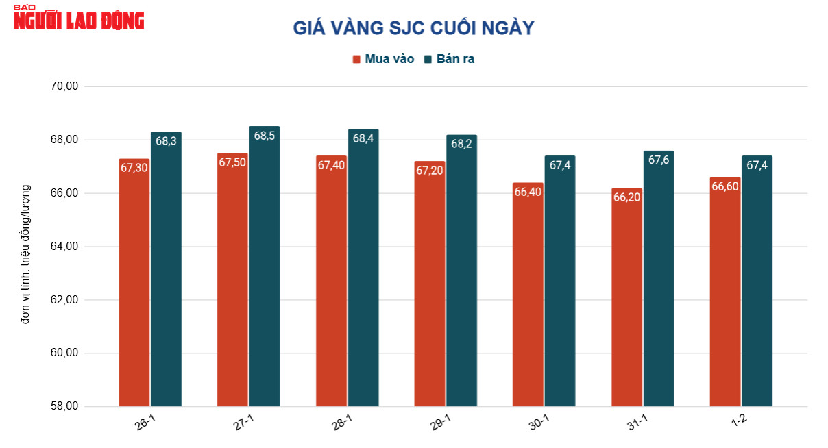 Giá vàng hôm nay 2-2: Tăng dữ dội dù Mỹ tăng thêm lãi suất - Ảnh 2.