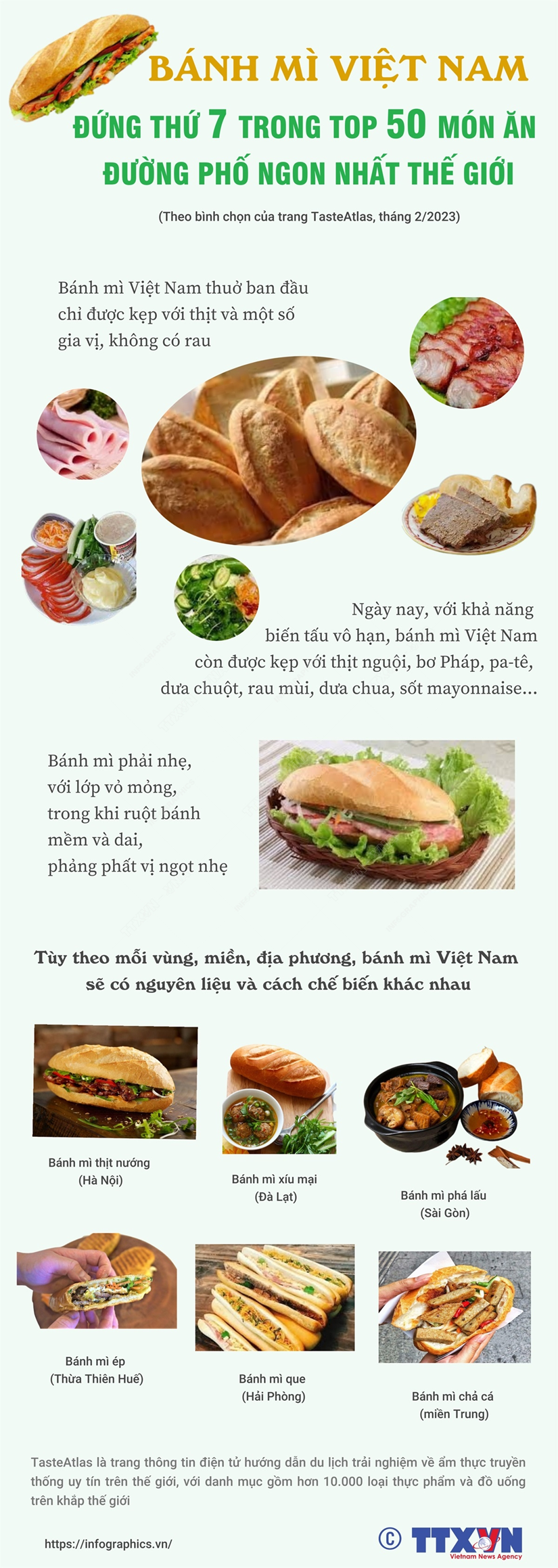 [Infographics] Các loại bánh mỳ ngon nổi tiếng của Việt Nam - Ảnh 1.
