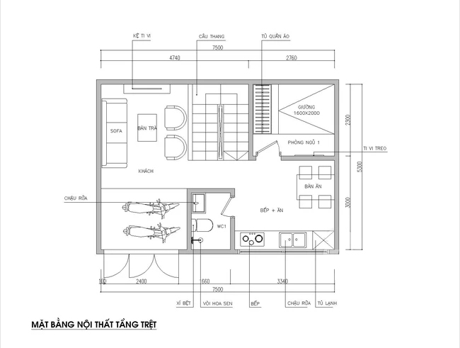 Tư vấn thiết kế nhà ống với nhược điểm mặt tiền rộng nhưng chiều dài bị ngắn - Ảnh 1.