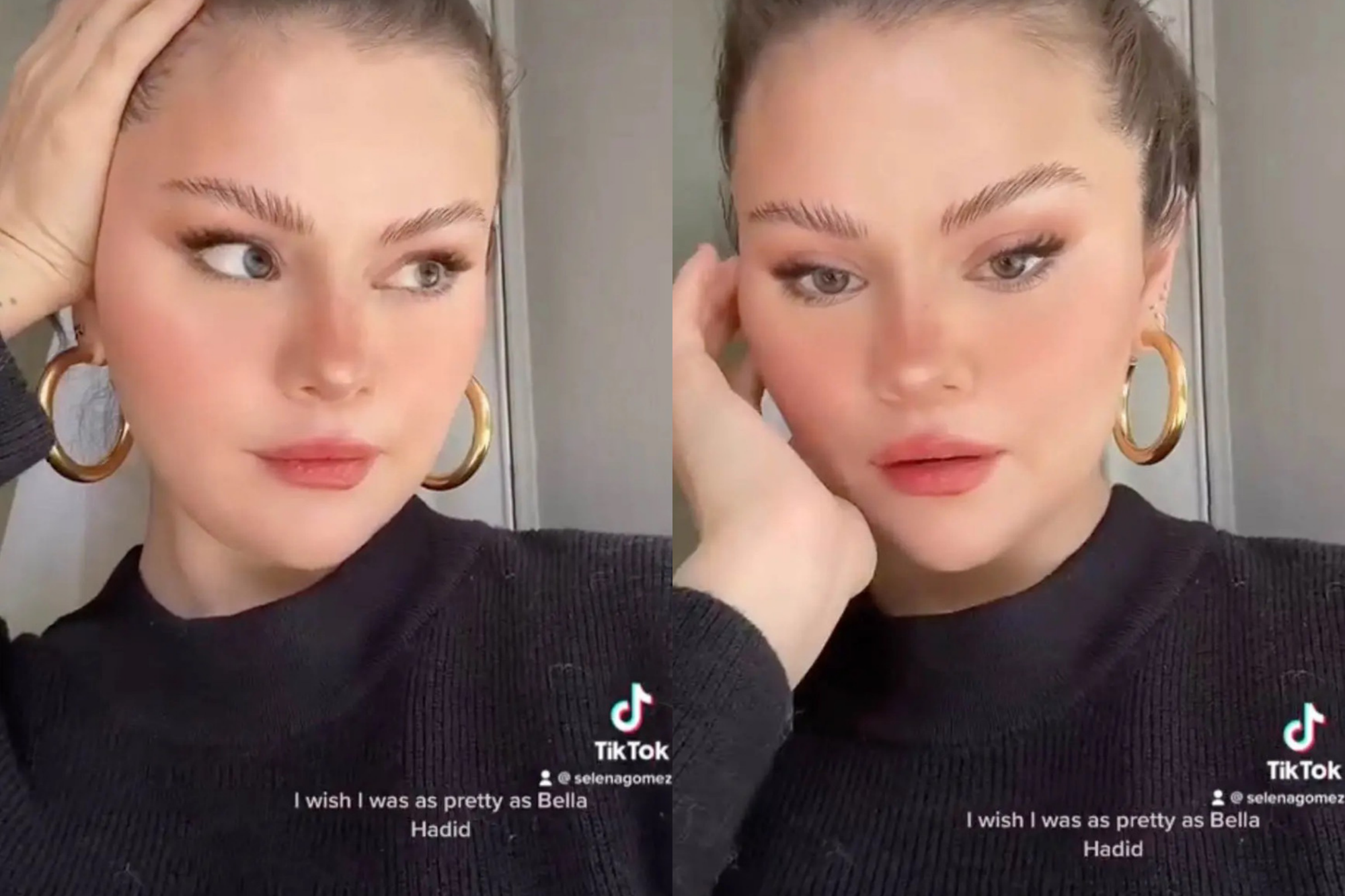 Selena Gomez "đu" kiểu makeup của Bella Hadid, n&oacute;i c&acirc;u g&igrave; m&agrave; netizen chỉ tr&iacute;ch "dựa hơi si&ecirc;u mẫu"? - Ảnh 1.