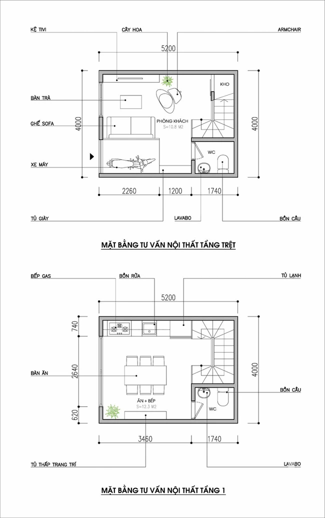 Thiết kế nội thất nhà ống diện tích 21m² với 3 phòng ngủ thoáng mát - Ảnh 1.