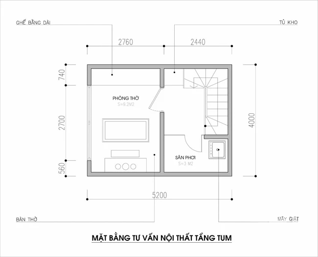 Thiết kế nội thất nhà ống diện tích 21m² với 3 phòng ngủ thoáng mát - Ảnh 3.