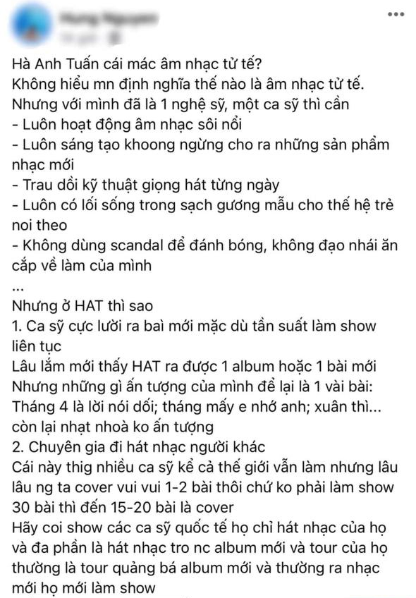 Kết thúc thành công concert Chân Trời Rực Rỡ, MXH vẫn rộ lên tranh cãi về chuyện hát cover và “âm nhạc tử tế” của Hà Anh Tuấn  - Ảnh 3.