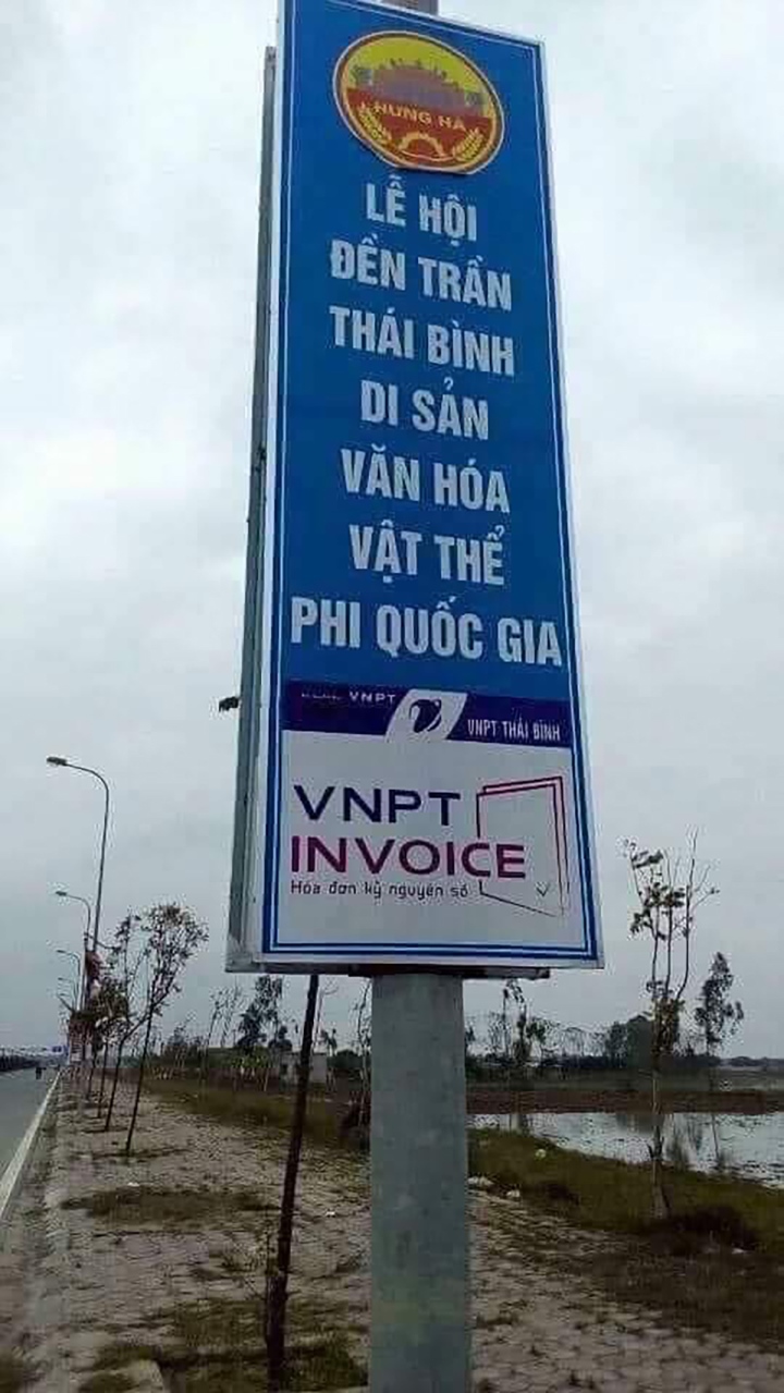 Sự thật về biển quảng cáo đền Trần Thái Bình &quot;phi quốc gia&quot; gây xôn xao dư luận - Ảnh 1.