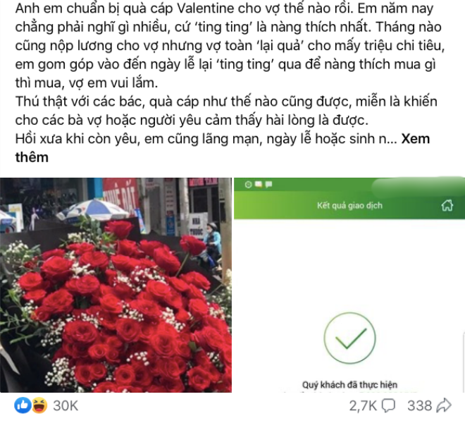 Các ông chồng khởi động mùa tặng quà Valentine: Đẹp nhất vẫn là tiếng &quot;ting ting&quot; từ điện thoại - Ảnh 2.