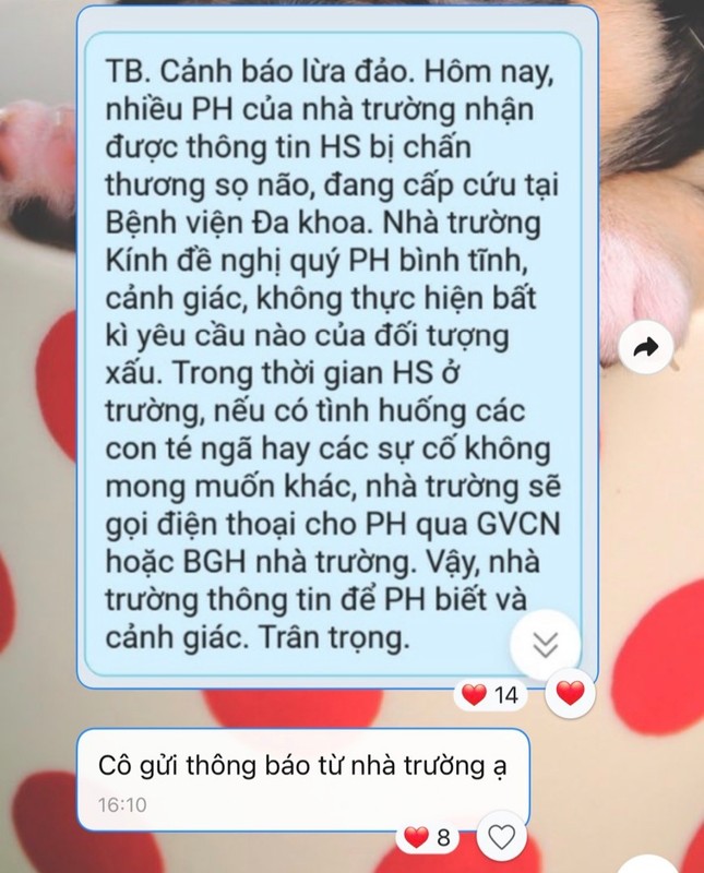 Đà Nẵng: Một lớp nhận gần 20 cuộc gọi lừa con bị 'chấn thương sọ não, chuyển tiền mổ gấp' - Ảnh 2.