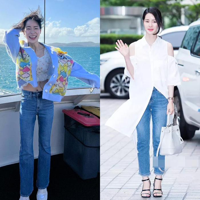 3 kiểu quần jeans ruột của Lim Ji Yeon, ai chân cong không nên bỏ qua - Ảnh 2.