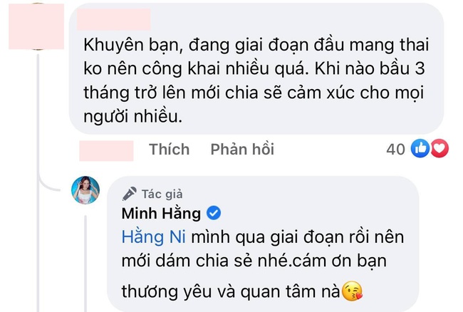 Minh Hằng lên tiếng khi bị góp ý về việc không nên công khai chuyện mang thai quá sớm - Ảnh 2.