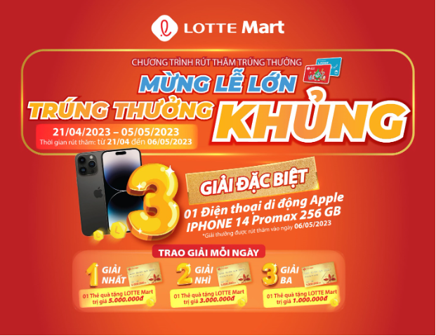 Cơ hội trúng iPhone 14 Promax dành cho khách hàng thành viên của LOTTE Mart Vinh - Ảnh 2. Cơ hội trúng iPhone 14 Promax dành cho khách hàng thành viên của LOTTE Mart Vinh - Ảnh 2.