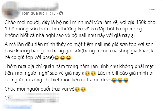 Làm bộ nail sơn trơn, cô nàng đơ cả người khi cầm bill thanh toán - Ảnh 1.