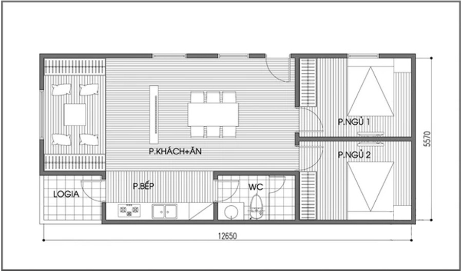 Tư vấn bố trí nội thất căn hộ 70m² với 3 phòng ngủ - Ảnh 2.