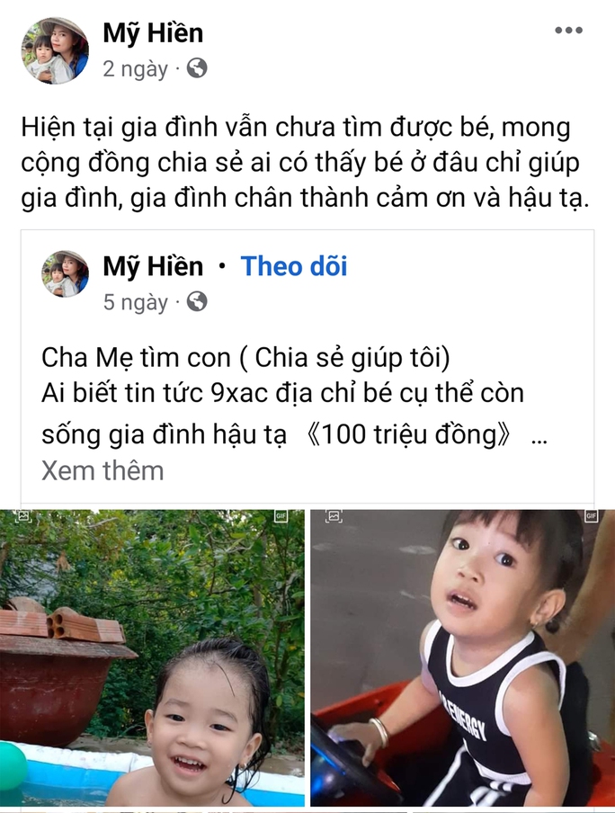 Cháu bé 2 tuổi mất tích bí ẩn, gia đình treo thưởng 100 triệu đồng - Ảnh 2.