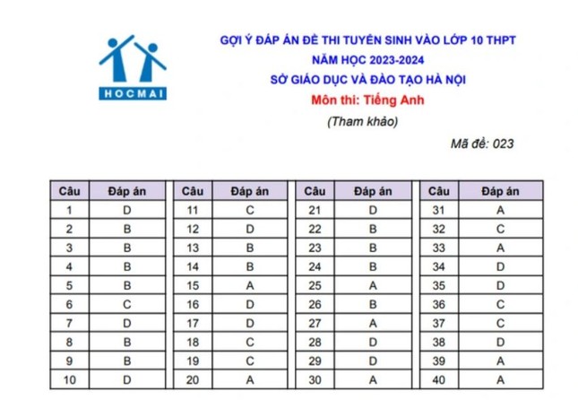 CẬP NHẬT: Gợi ý đáp án môn Ngoại ngữ thi vào lớp 10 ở Hà Nội - Ảnh 5.